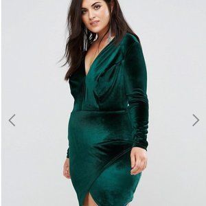 Green Velvet Party Dress